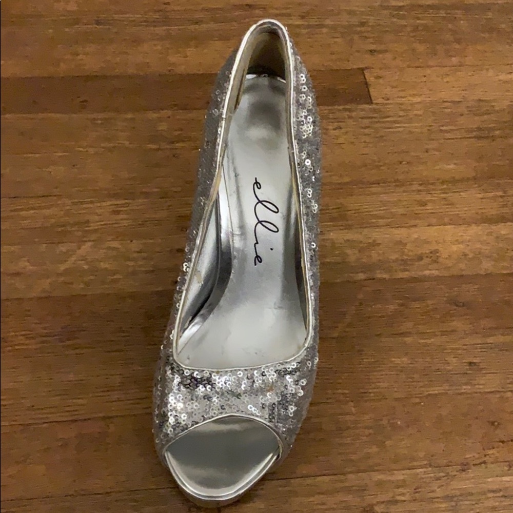 Disco ball silver sequined shoes